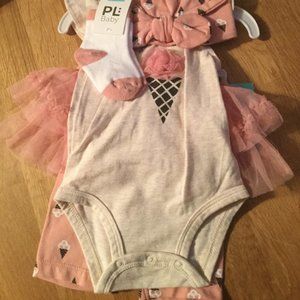 NWT 4pc baby outfit. PL brand. Size 3Months so summery for a special baby